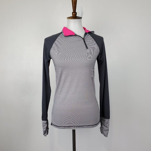 Kyodan Athletic Active Wear Thumbhole Striped & Solid Long Sleeve Top Size S - Picture 1 of 16
